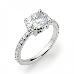 Помолвочное кольцо с бриллиантом овал - Фото 2