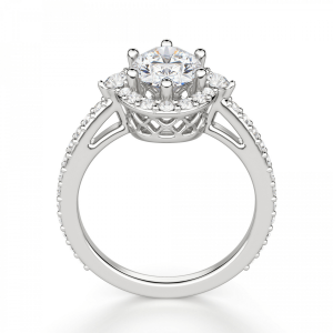 Кольцо с бриллиантом овальной формы в короне - Фото 1