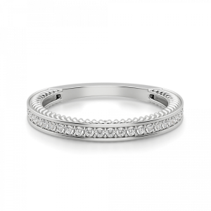Кольцо с рельефными боковинками дорожка с бриллиантами - Фото 2