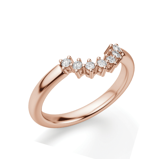 Приставное изогнутое кольцо с бриллиантами, Больше Изображение 1