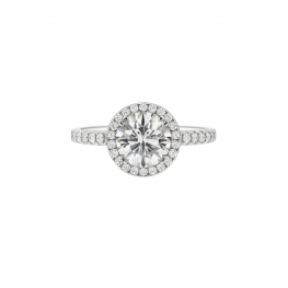 Кольцо с круглым бриллиантом в ореоле
