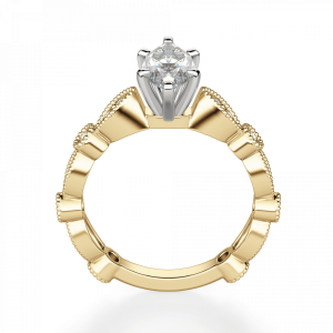 Кольцо с бриллиантом маркиз ажурное - Фото 1