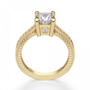 Помолвочное кольцо Принцесса из желтого золота - Фото 2