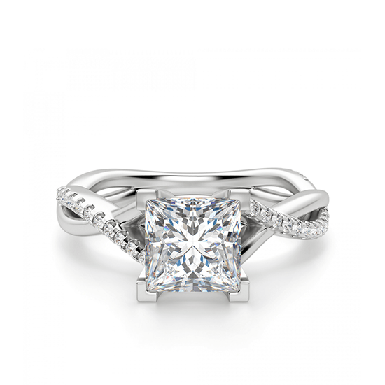 Переплетеное кольцо с бриллиантом Принцесса, Изображение 1