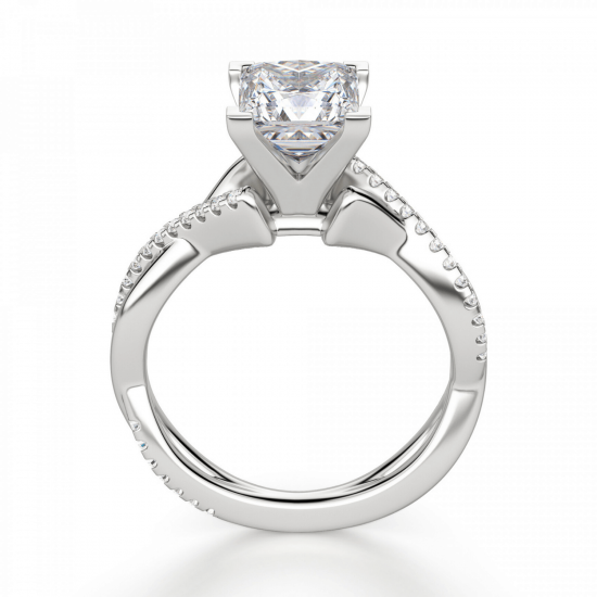 Переплетеное кольцо с бриллиантом Принцесса,  Больше Изображение 2