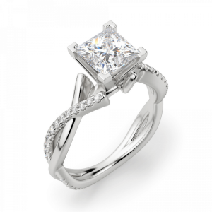 Переплетеное кольцо с бриллиантом Принцесса - Фото 2