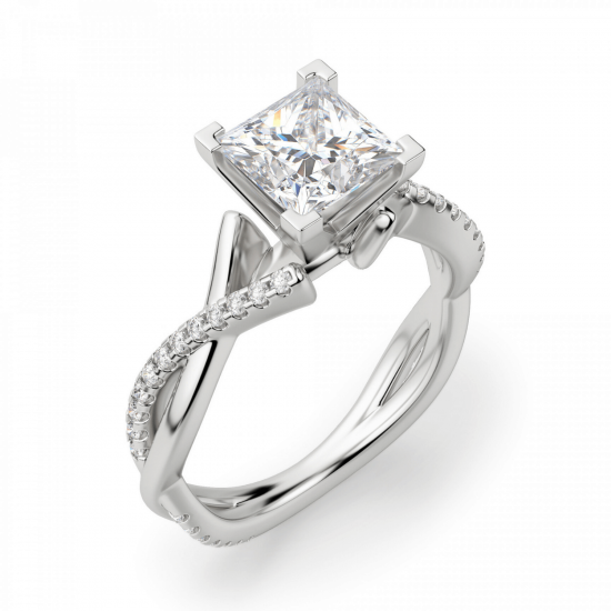 Переплетеное кольцо с бриллиантом Принцесса,  Больше Изображение 3