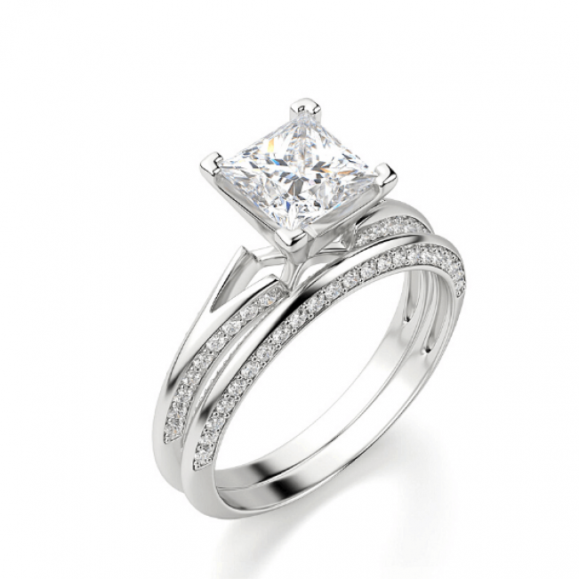 Помолвочное кольцо с бриллиантом Принцесса - Фото 2