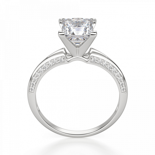 Помолвочное кольцо с бриллиантом Принцесса - Фото 1