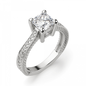 Помолвочное кольцо с бриллиантом кушон - Фото 2