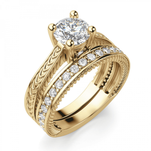 Кольцо претеное с бриллиантом из золота - Фото 3