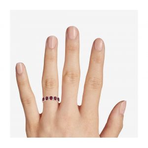 Кольцо дорожка с 5 рубинами и бриллиантами - Фото 2