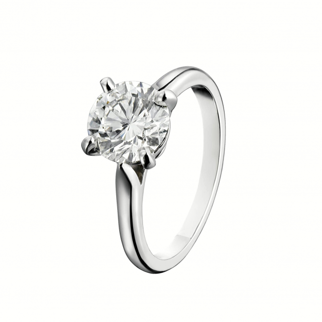 Классическое кольцо с 1 бриллиантом на помолвку - Фото 2