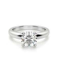 Классическое кольцо с 1 бриллиантом на помолвку