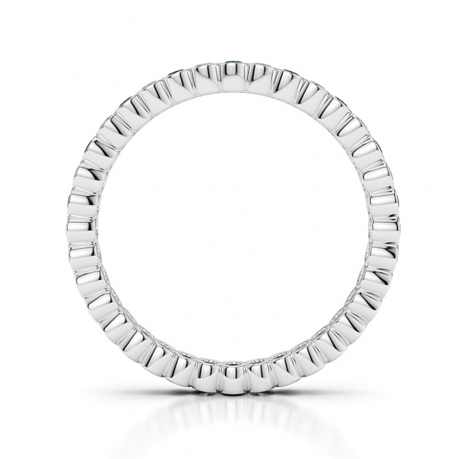 Кольцо дорожка с изумрудами и бриллиантами 2 мм - Фото 1