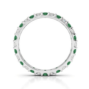 Кольцо дорожка с изумрудами 0,56 карата и бриллиантами - Фото 1