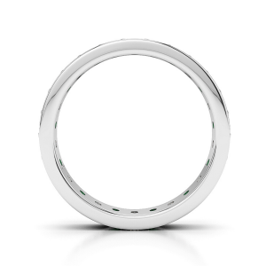 Кольцо дорожка с изумрудами и бриллиантами по кругу - Фото 1