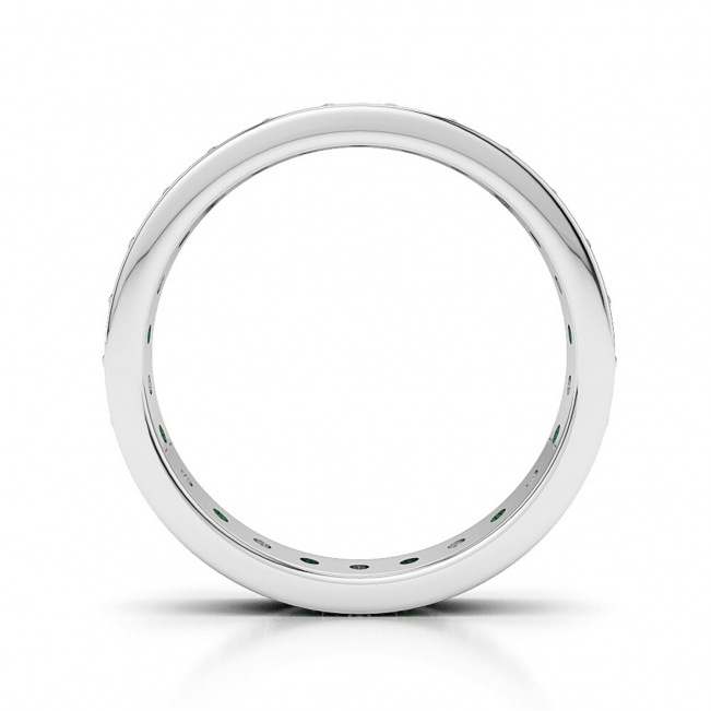 Кольцо дорожка с изумрудами и бриллиантами по кругу - Фото 1