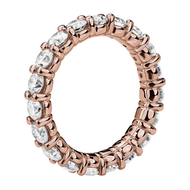 Кольцо дорожка с бриллиантами 3 кт из розового золота - Фото 1