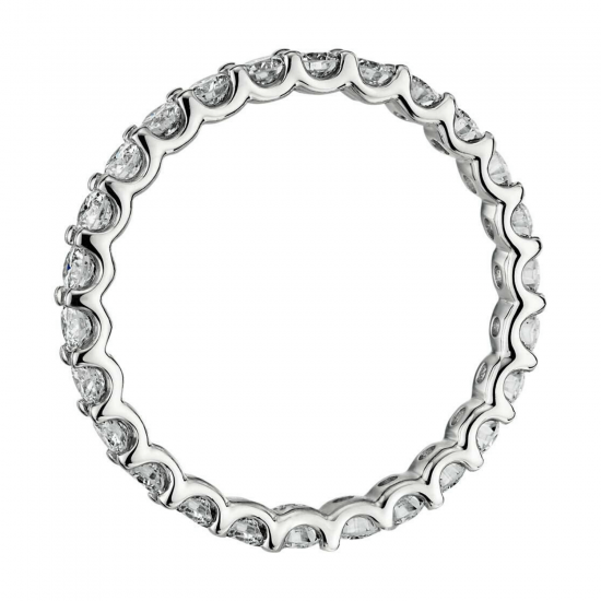 Кольцо невысокая дорожка с бриллиантами 2.7 мм из платины,  Больше Изображение 2