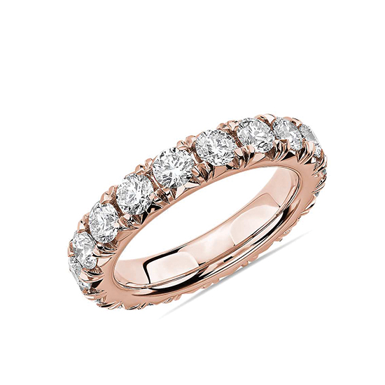Кольцо с бриллиантами 3 карата из розового золота, Изображение 1
