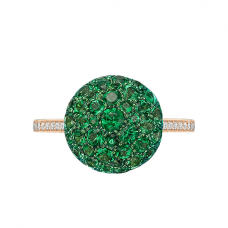 Кольцо с изумрудами и бриллиантами Шарик