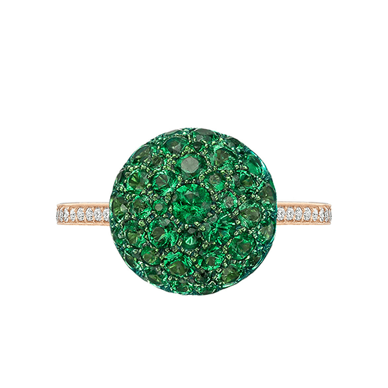 Кольцо с изумрудами и бриллиантами Шарик, Изображение 1