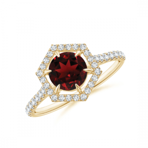 Кольцо с рубином в бриллиантовом паве