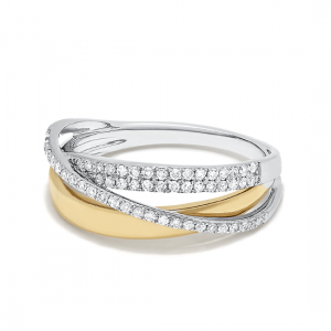Кольцо из комбинированного золота с бриллиантами - Фото 1