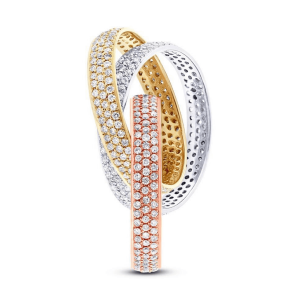 Обручальное кольцо  3 золота с бриллиантами - Фото 2