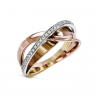 Обручальное кольцо золотой микс с бриллиантами, Изображение 3