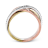 Обручальное кольцо золотой микс с бриллиантами, Изображение 2