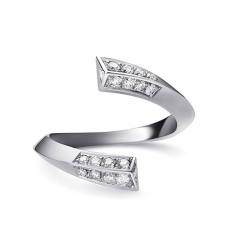 Дизайнерское разомкнутое кольцо с бриллиантами