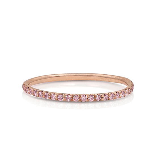 Кольцо дорожка с розовыми бриллиантами, Больше Изображение 1