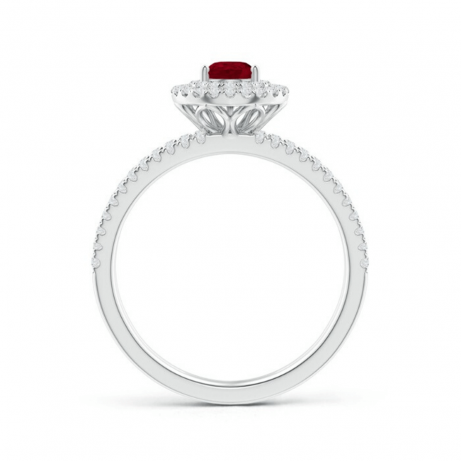 Кольцо с рубином Груша и бриллиантами - Фото 1