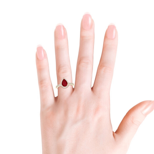 Кольцо с рубином Капля и бриллиантами - Фото 3