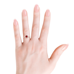 Кольцо золотое с рубином и бриллиантами Miel - Фото 3