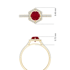 Кольцо золотое с рубином и бриллиантами Miel - Фото 4
