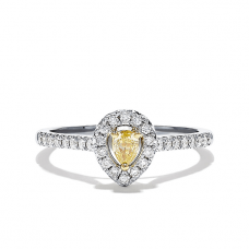 Кольцо с желтым бриллиантом Груша