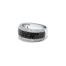 Широкое кольцо с белыми и черными бриллиантами паве, Изображение 2