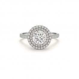 Кольцо с круглым бриллиантом в ореоле