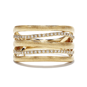Широкое кольцо из золото с бриллиантами