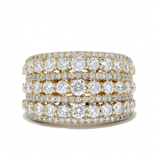 Широкое кольцо с 7 рядами бриллиантов
