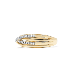 Широкое кольцо с бриллиантами из комбинированного золота - Фото 3