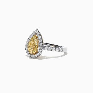 Кольцо с желтым бриллиантом - Фото 1
