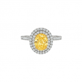 Кольцо с желтым овальным бриллиантом