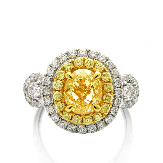 Кольцо с желтым бриллиантом, Больше Изображение 1