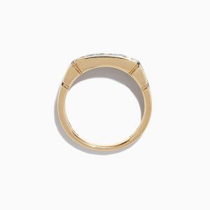Мужское кольцо из комбинированного золота с 4 бриллиантами - Фото 1