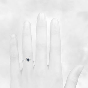 Кольцо с сапфиром и бриллиантами Сердечко - Фото 2