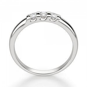 Обручальное кольцо с 3 квадратными бриллиантами - Фото 2